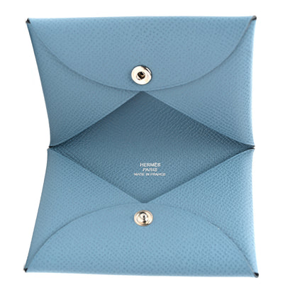 Hermes Epsom Calvi Card Case Cobalt 5 of 7