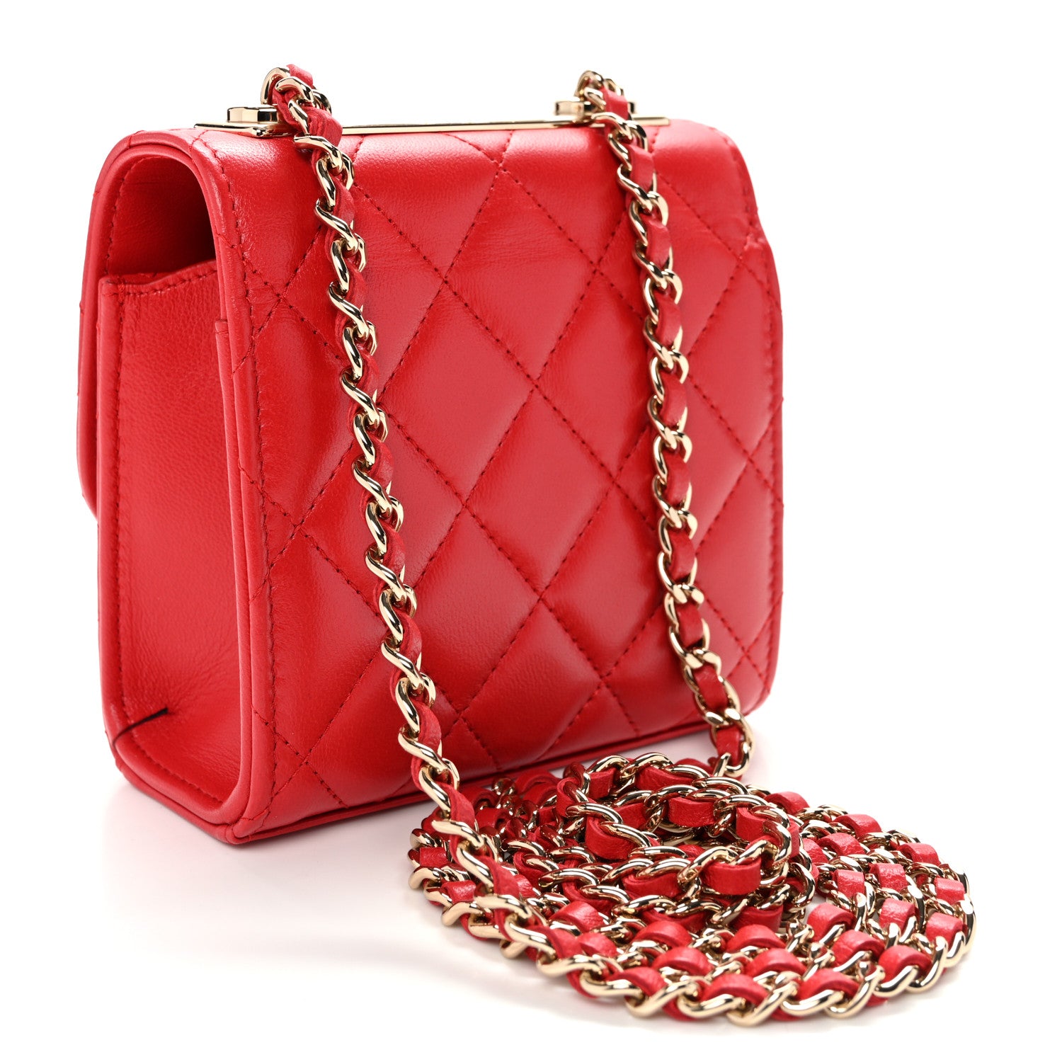 Chanel Lambskin Quilted Mini Trendy CC Chain Wallet Black 3 of 10