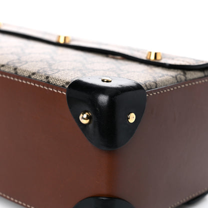 Gucci GG Supreme Monogram Small Padlock Bamboo Shoulder Bag Beige Black Cuir 11 of 18