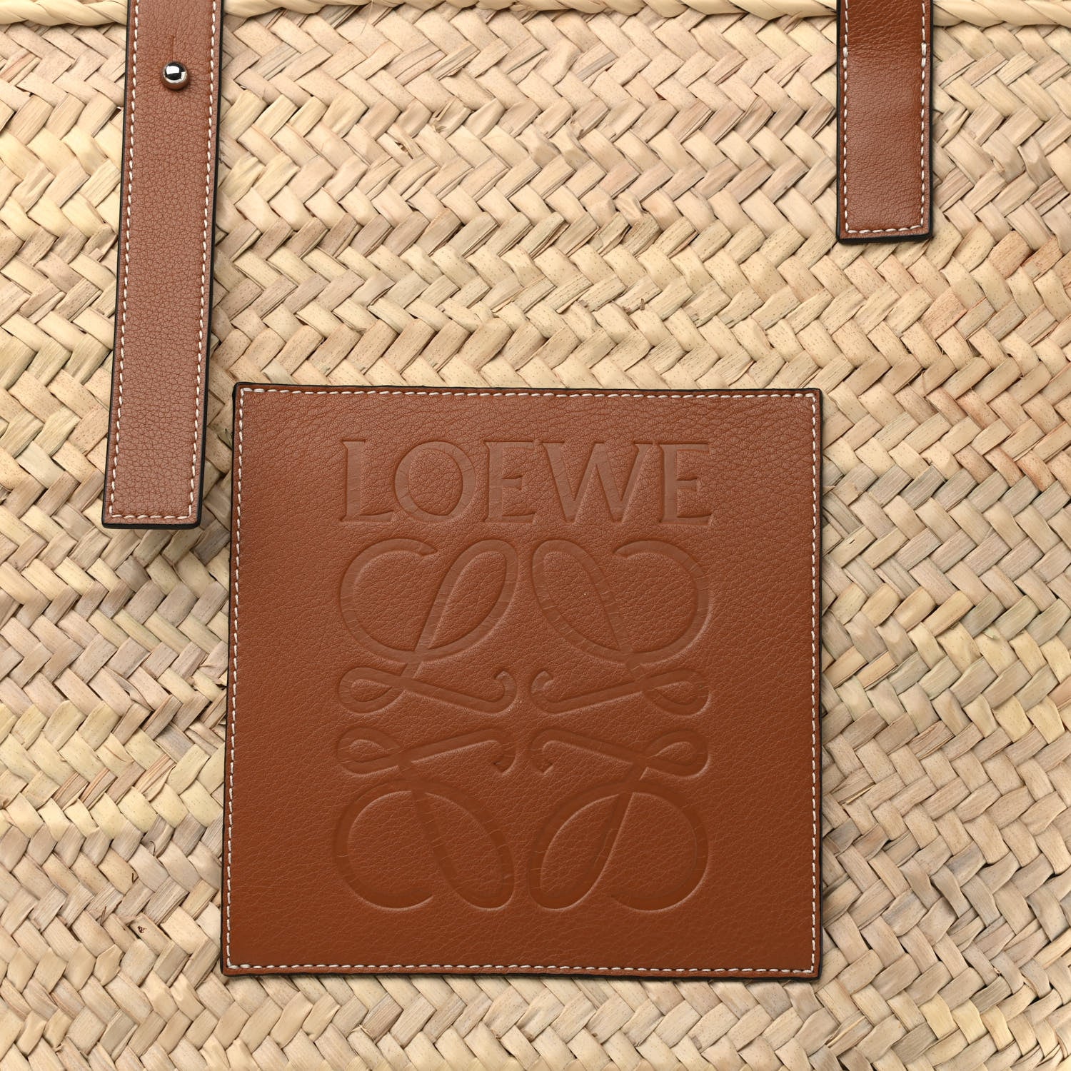 Loewe Raffia Large Basket Tote Bag Natural Tan 8 of 10