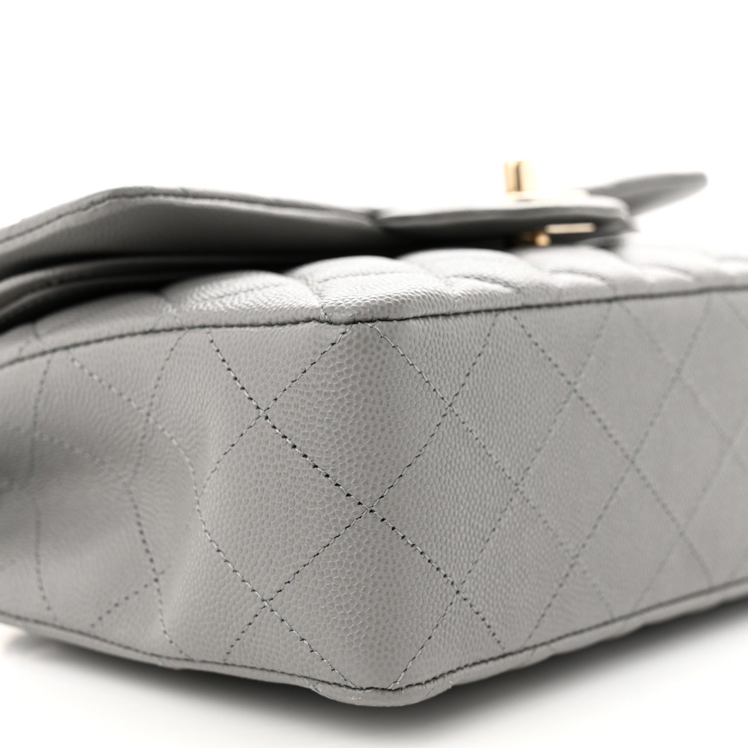 Chanel Caviar Quilted Small Double Flap Grey 9 of 11
