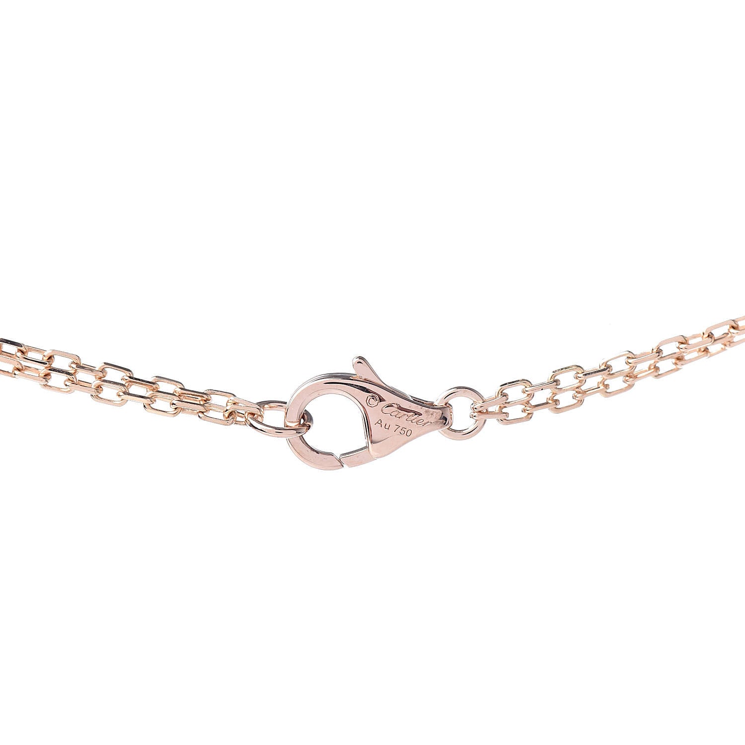 Cartier 18K Pink Gold 2 Diamond LOVE Necklace 6 of 6