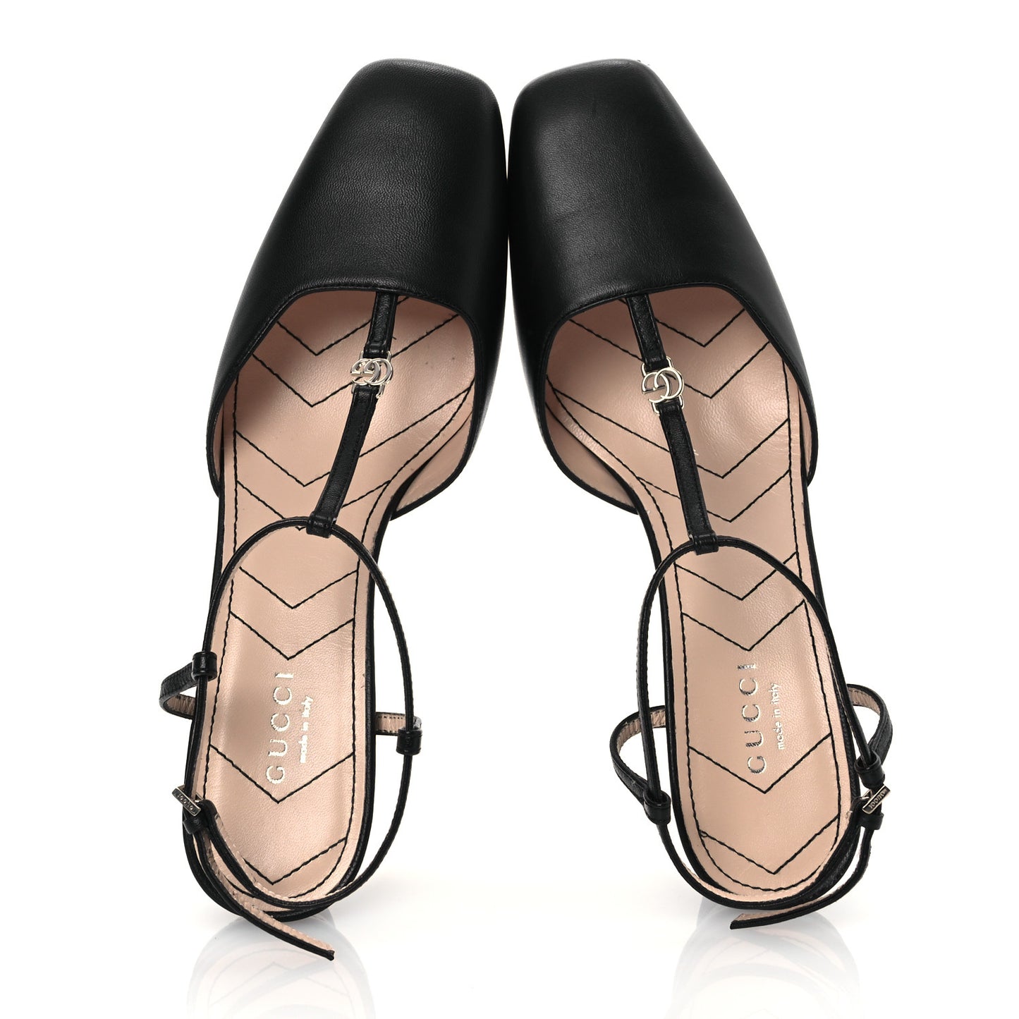 Nappa Charlotte Petite GG 55mm Slingback Pumps 36.5 Black