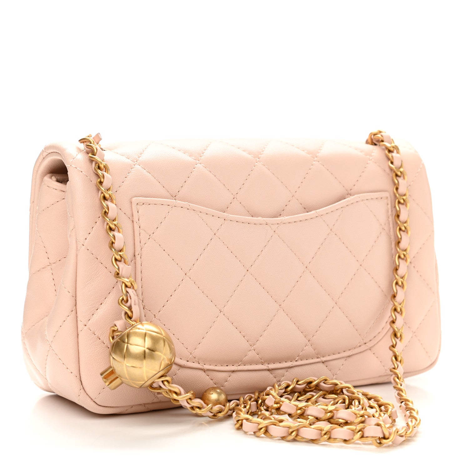 Chanel Lambskin Quilted Mini Rectangular Pearl Crush Flap Light Beige 3 of 11