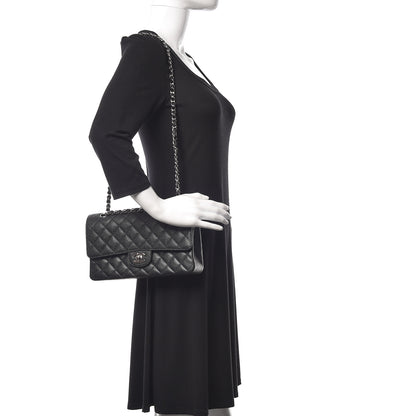 Chanel Caviar Quilted Medium Double Flap Black 2 of 11