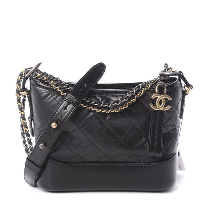 Chanel Aged Calfskin Quilted Small Gabrielle Hobo Black 1 of 11
