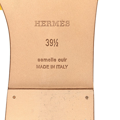 Hermes Suede Goatskin Oran Sandals 39.5 Jaune Sable 6 of 9