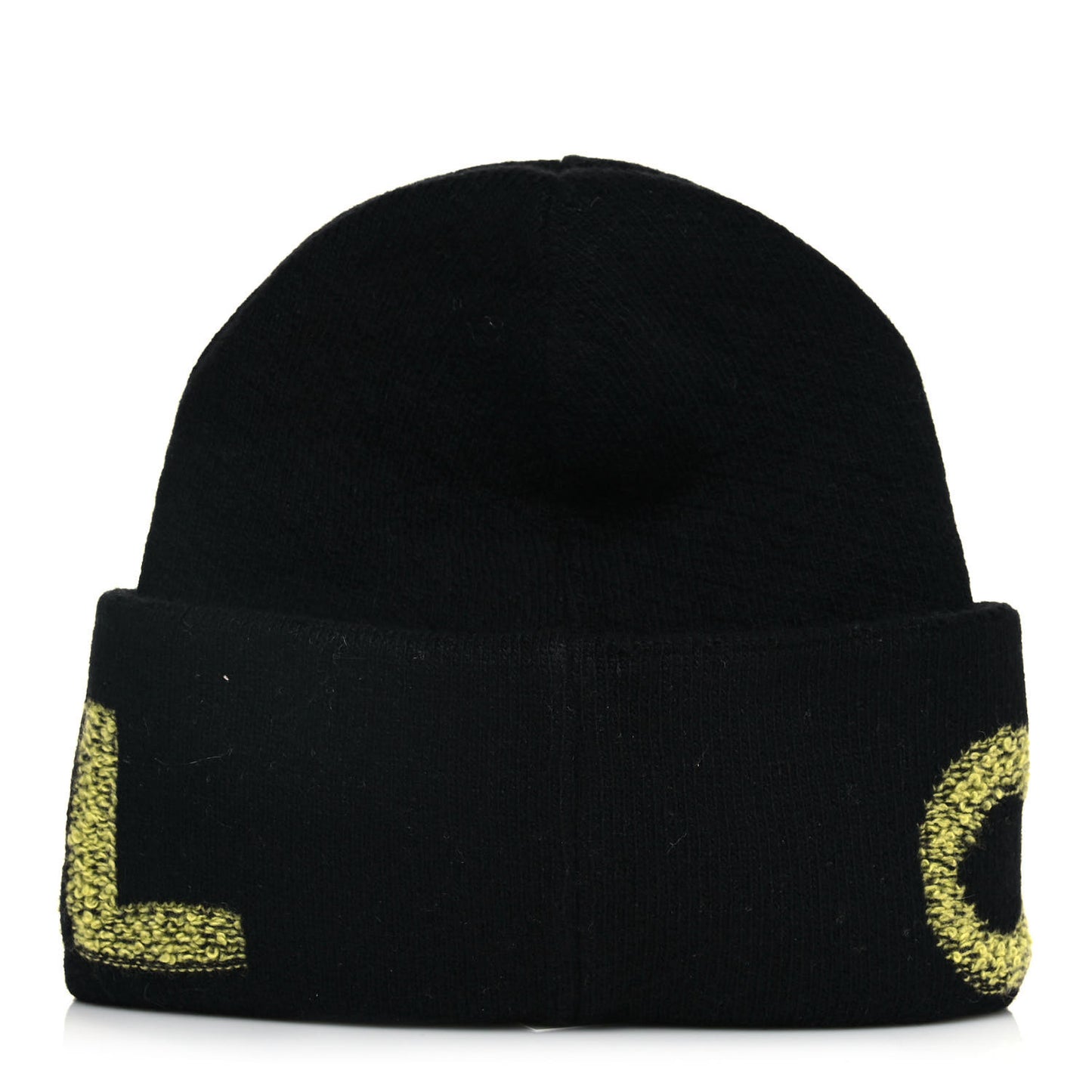 Cashmere Logo Beanie Hat Black Yellow