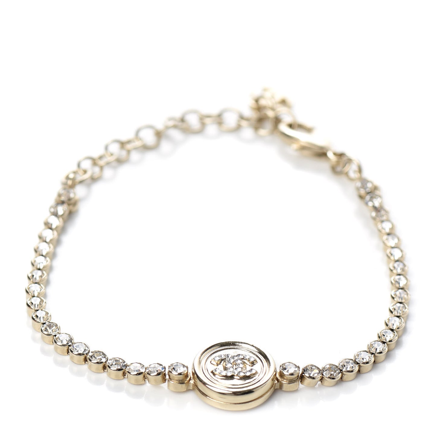 Crystal CC Chain Bracelet Gold