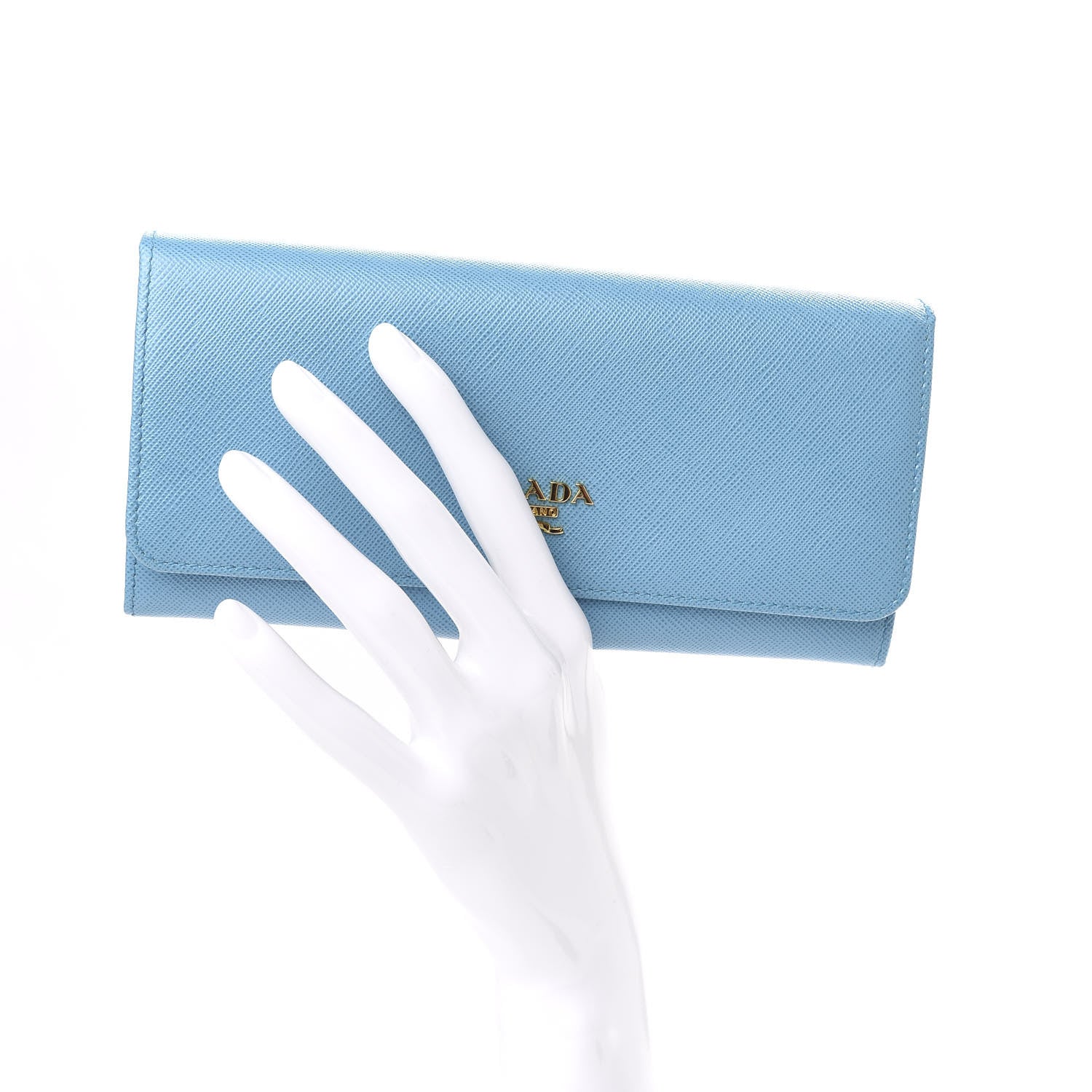 Prada Saffiano Metal Continental Flap Wallet Voyage 2 of 7