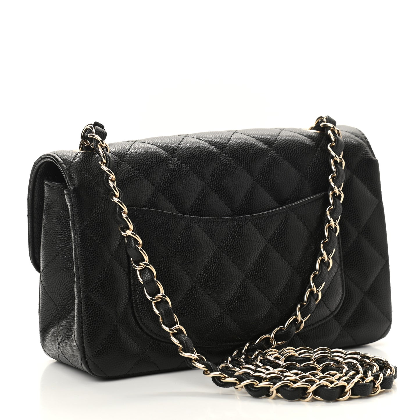 Caviar Quilted Mini Rectangular Flap Black