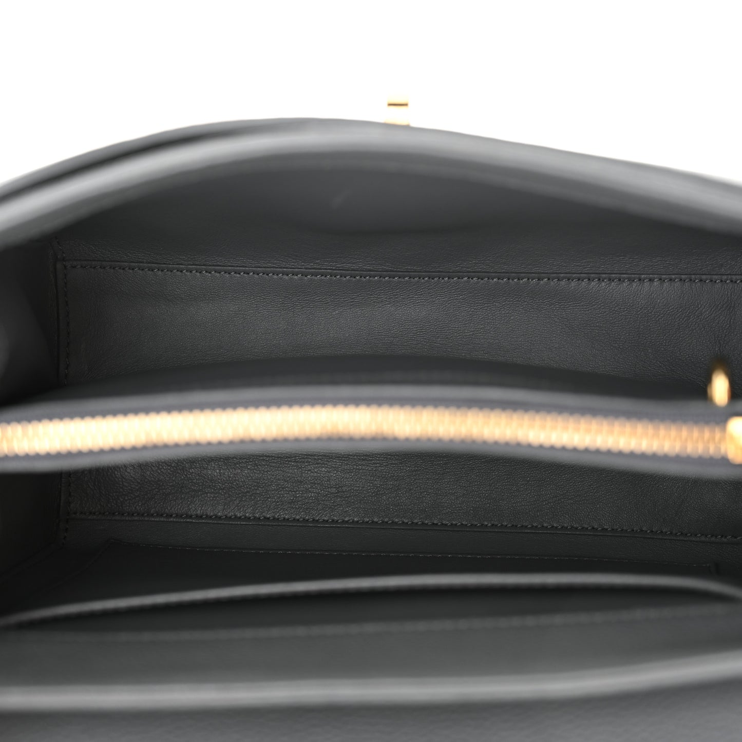 Grained Calfskin Small 16 Top Handle Bag Medium Grey