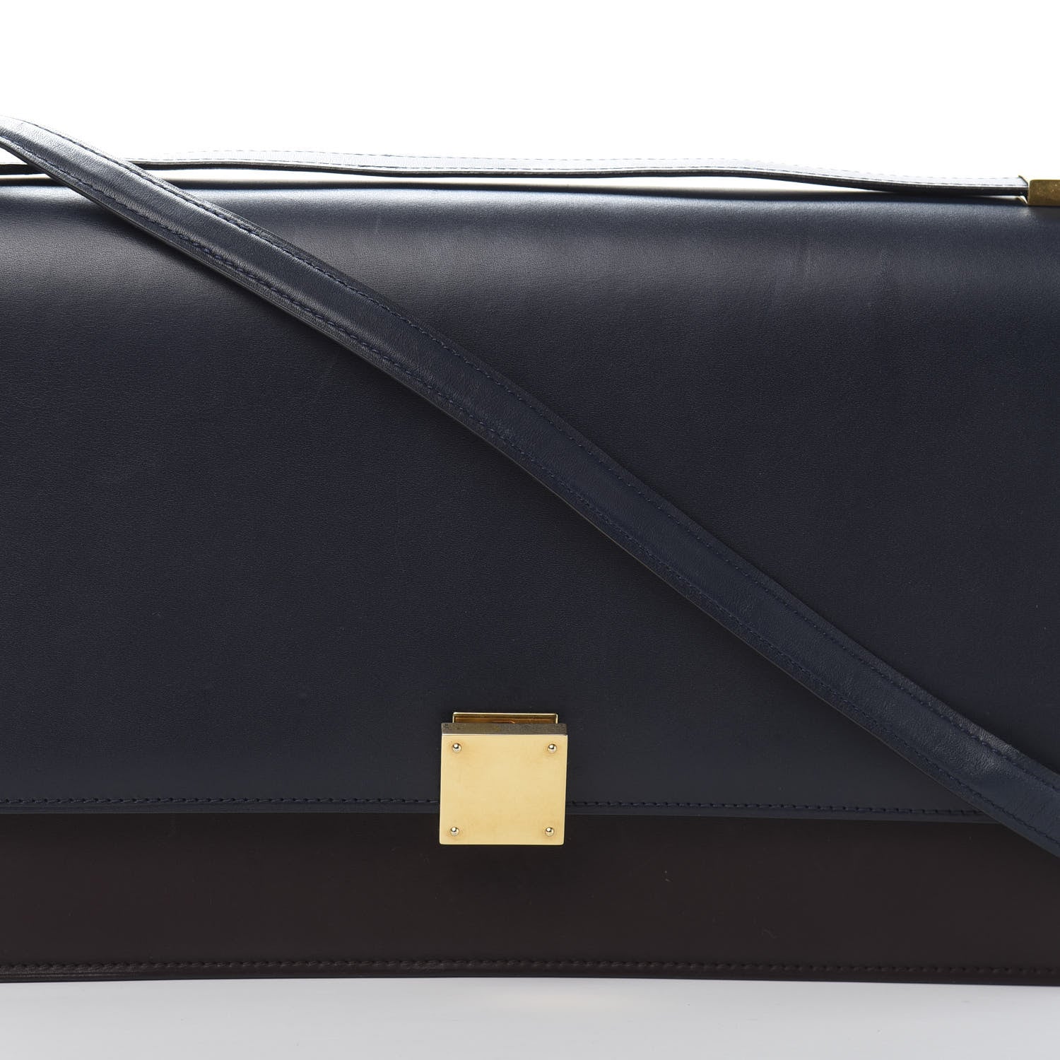 Celine Calfskin Bicolor Medium Case Flap Navy Burgundy 17 of 17