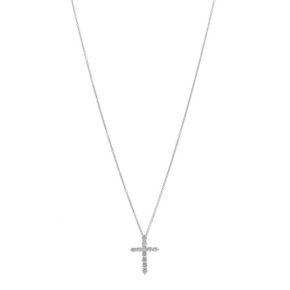 Tiffany Platinum Diamond Medium Cross Pendant Necklace 1 of 6