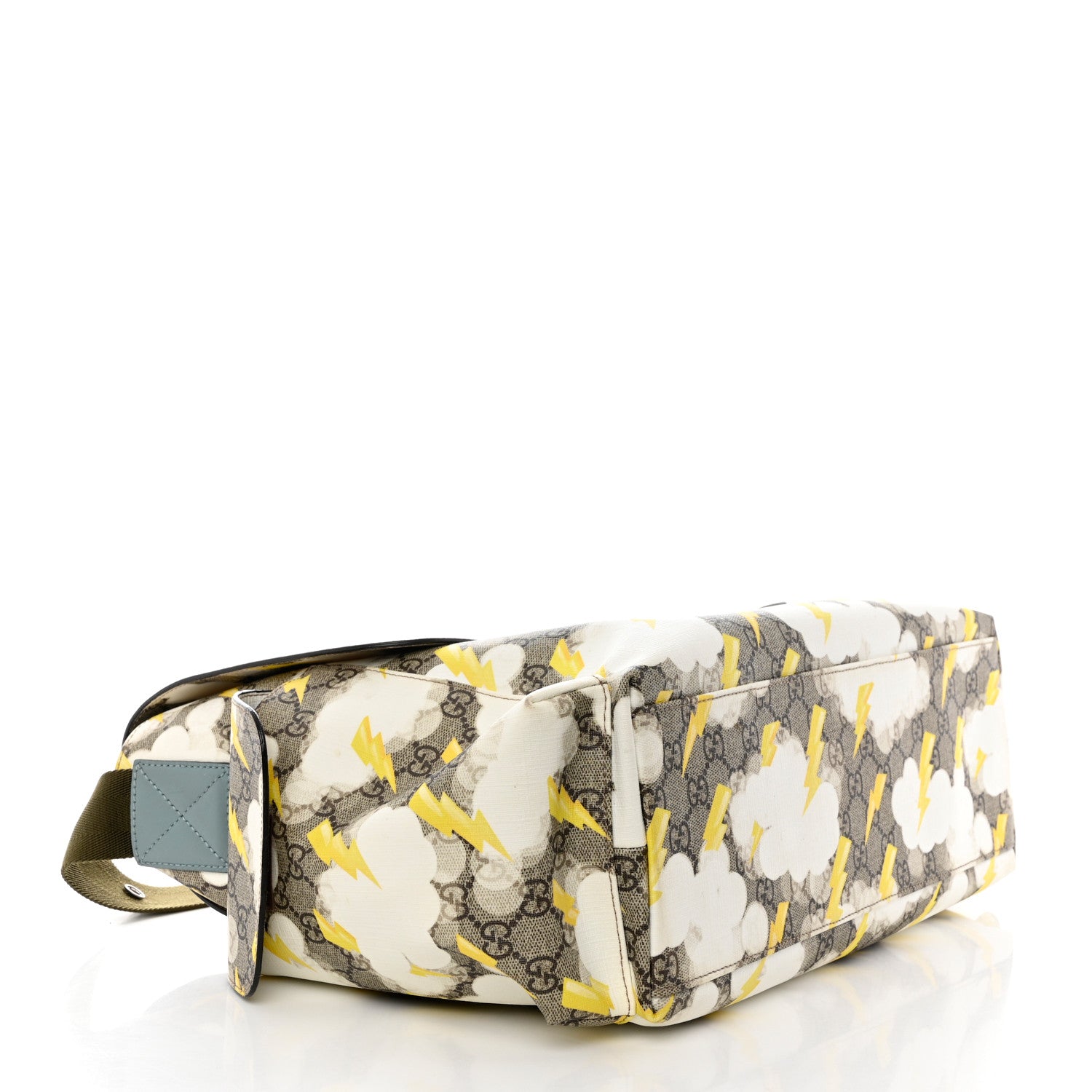 Gucci GG Plus Monogram Lightning Bolt Messenger Diaper Bag Beige 5 of 12