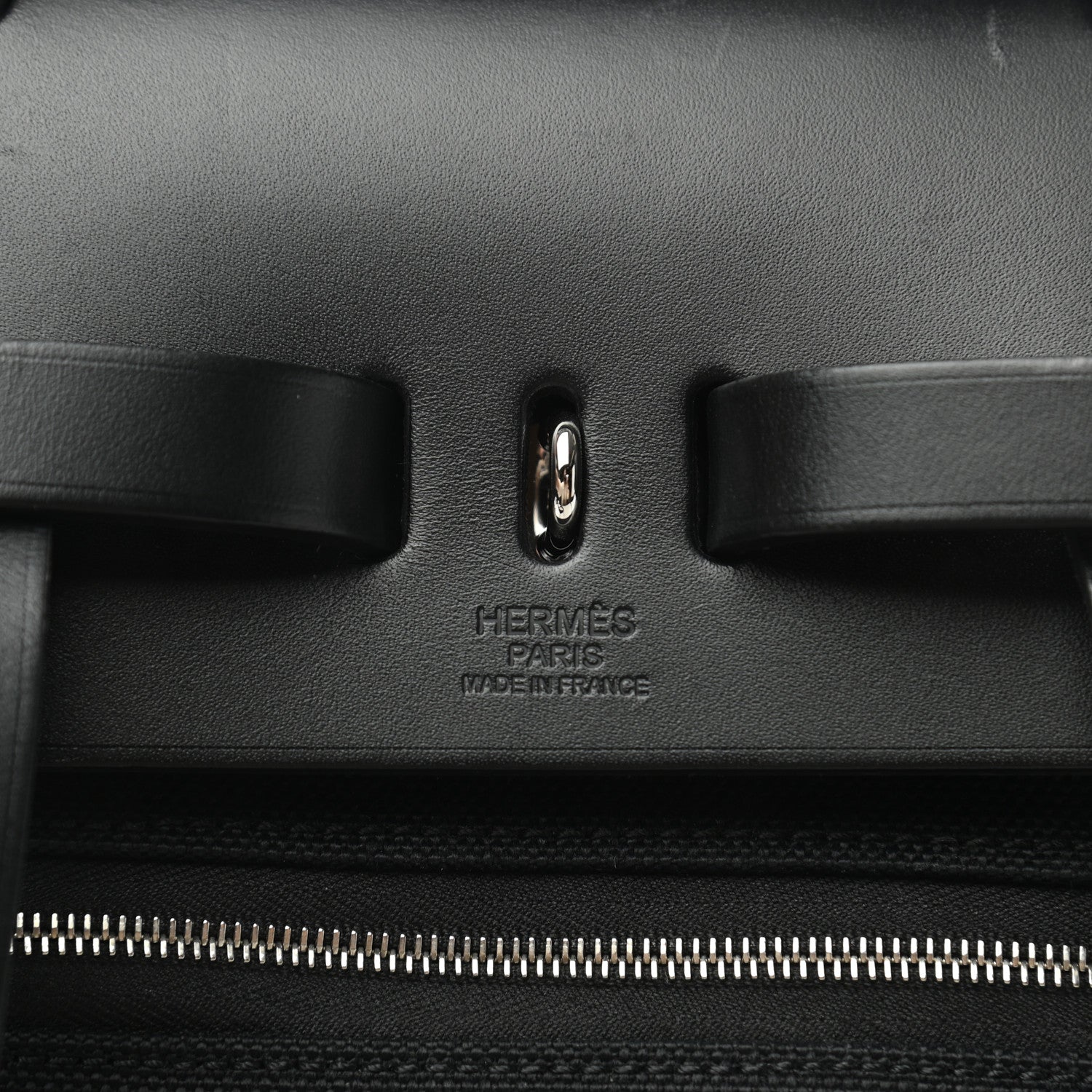 Hermes Military Toile Vache Hunter Herbag a Dos Zip Retourne Backpack Black 6 of 12