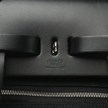 Hermes Military Toile Vache Hunter Herbag a Dos Zip Retourne Backpack Black 6 of 12
