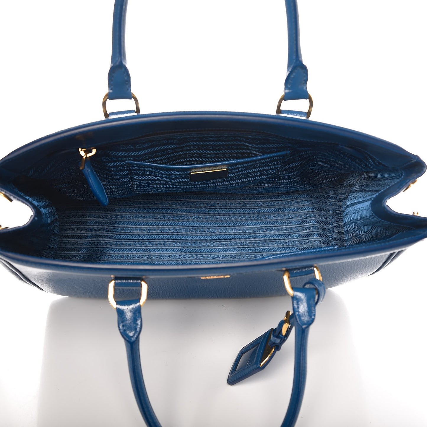 Saffiano Vernice Shopping Tote Azzurro