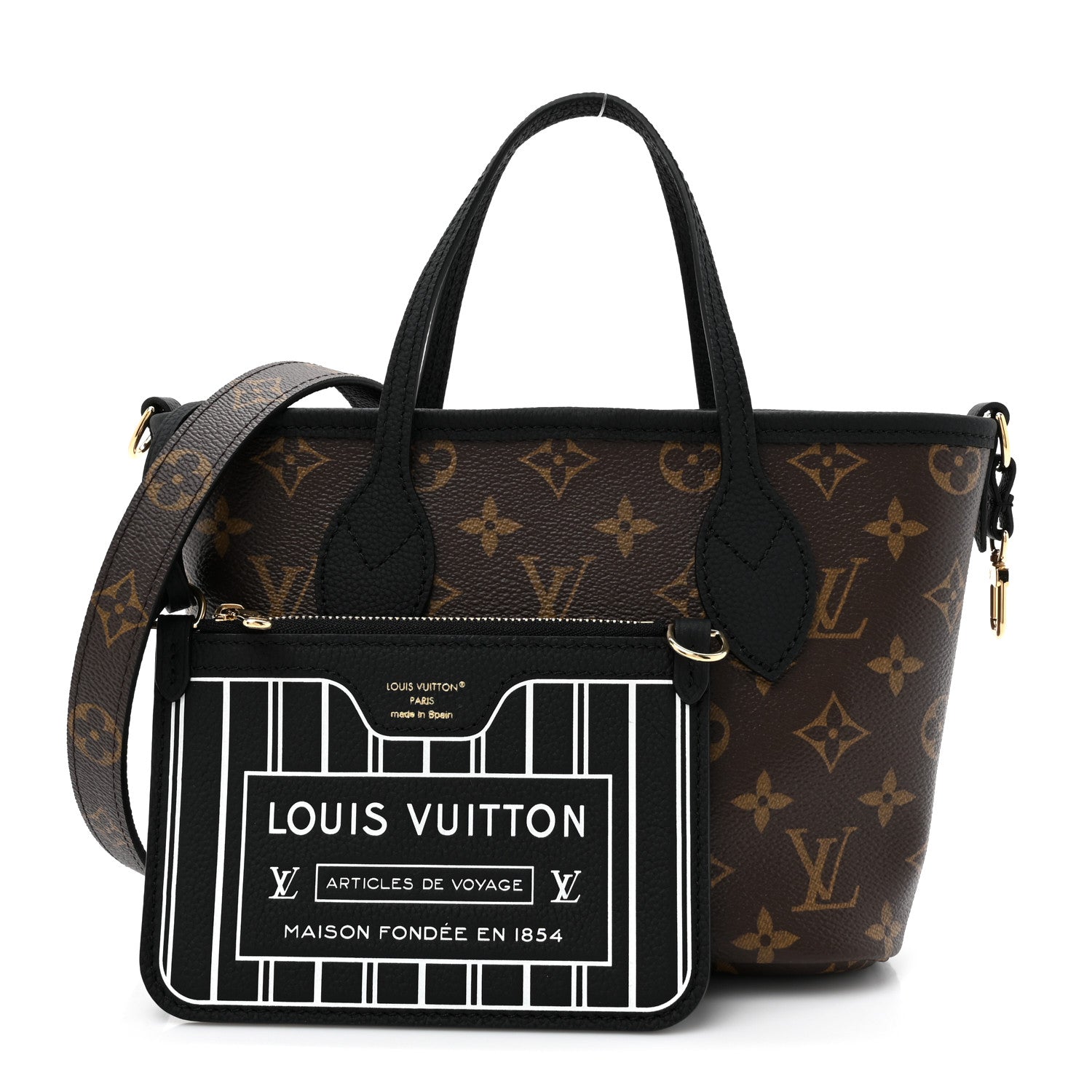 Louis Vuitton Monogram Neverfull Inside Out Bandouliere BB Black 3 of 16