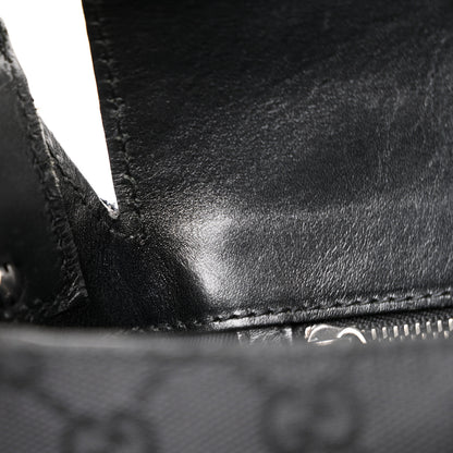 Gucci Monogram Horsebit Chain Studded Flap Shoulder Bag Black 12 of 13