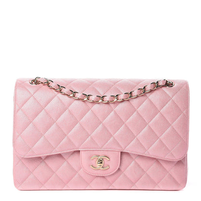 Chanel Iridescent Caviar Quilted Jumbo Double Flap Rose Pink 1 of 10