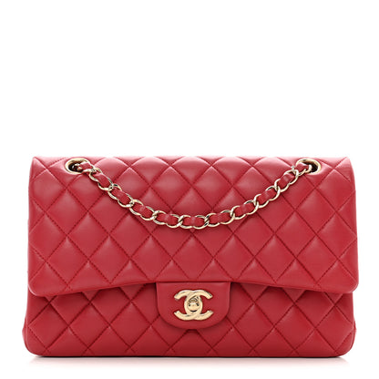 Chanel Lambskin Quilted Medium Double Flap Dark Pink 1 of 10