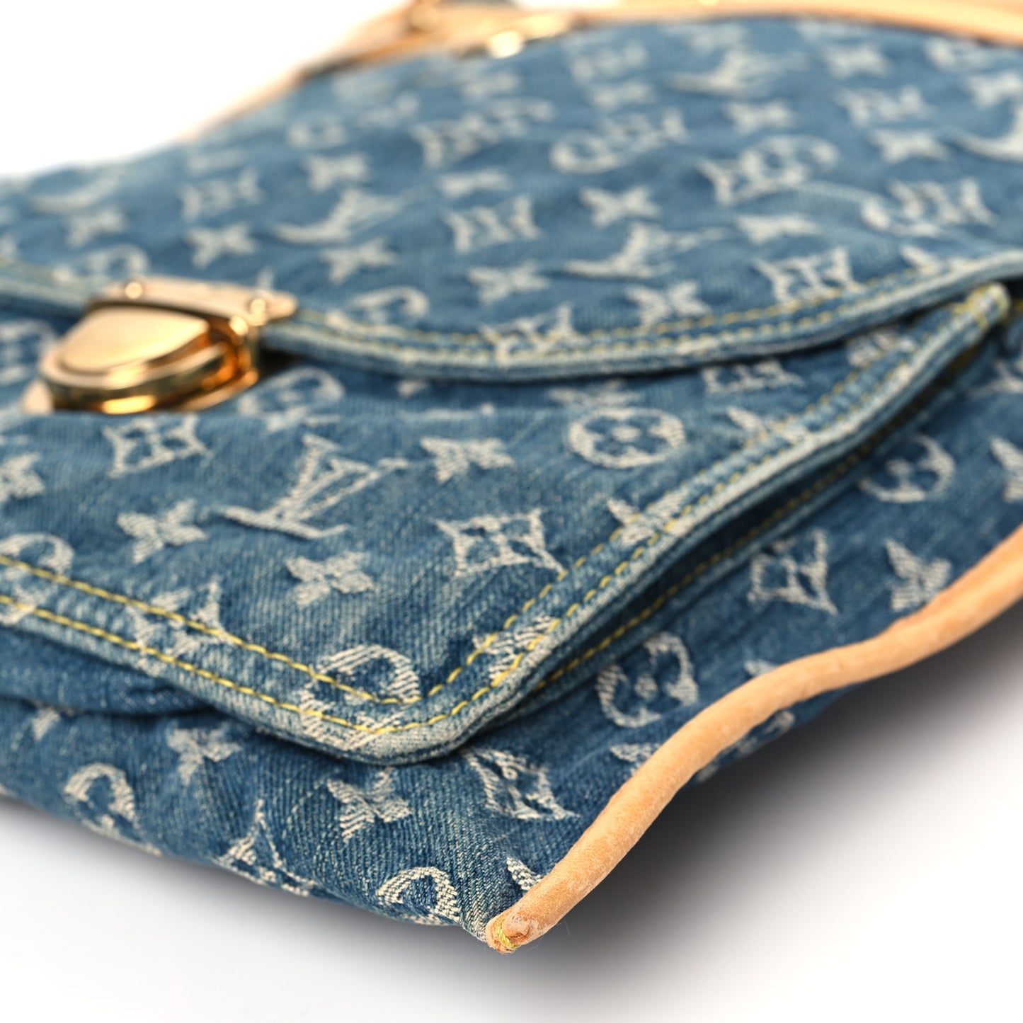 Monogram Denim Sac Plat Blue