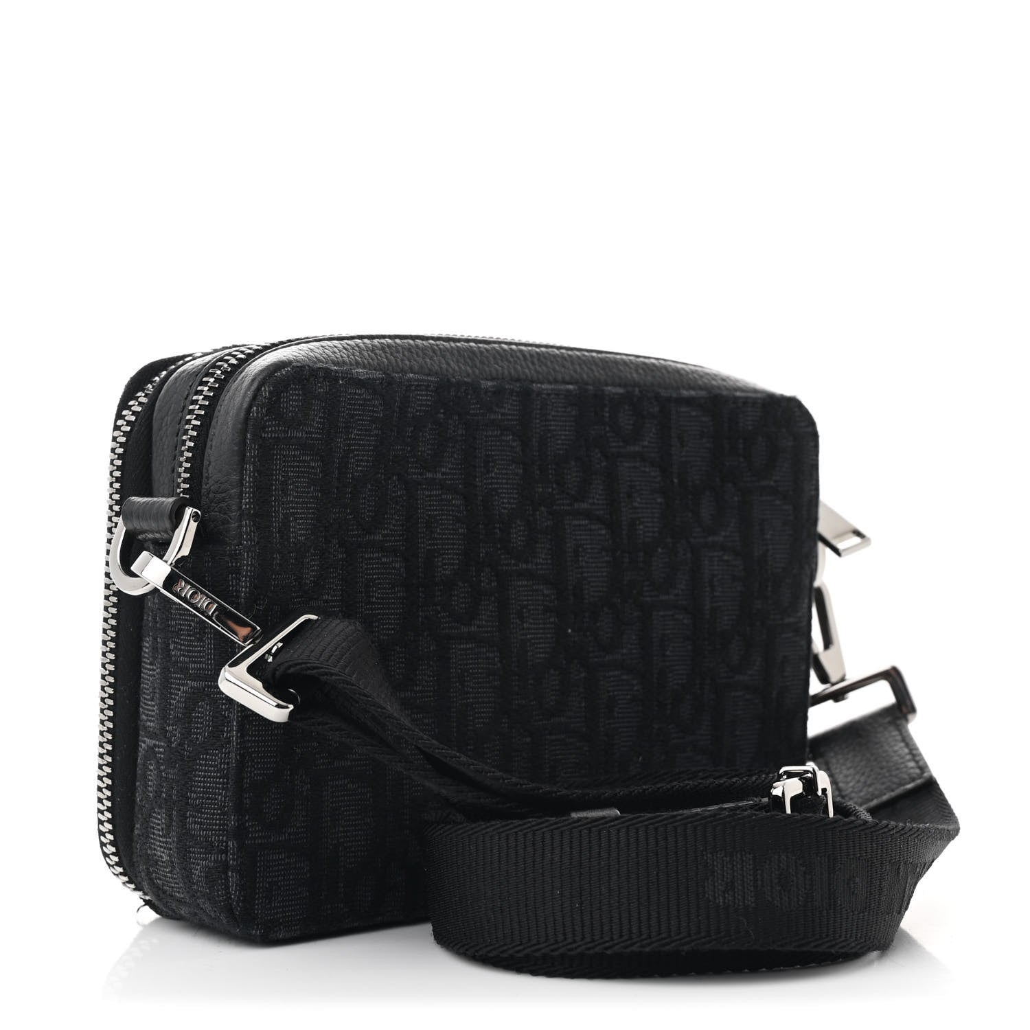 Christian Dior Oblique Zipped With Strap Pouch Blue Black 3 of 13