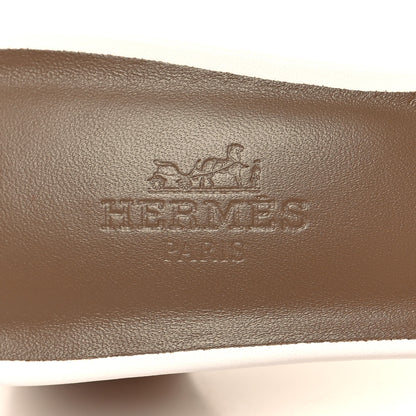 Hermes Calfskin Oasis Sandals 37 White 8 of 9