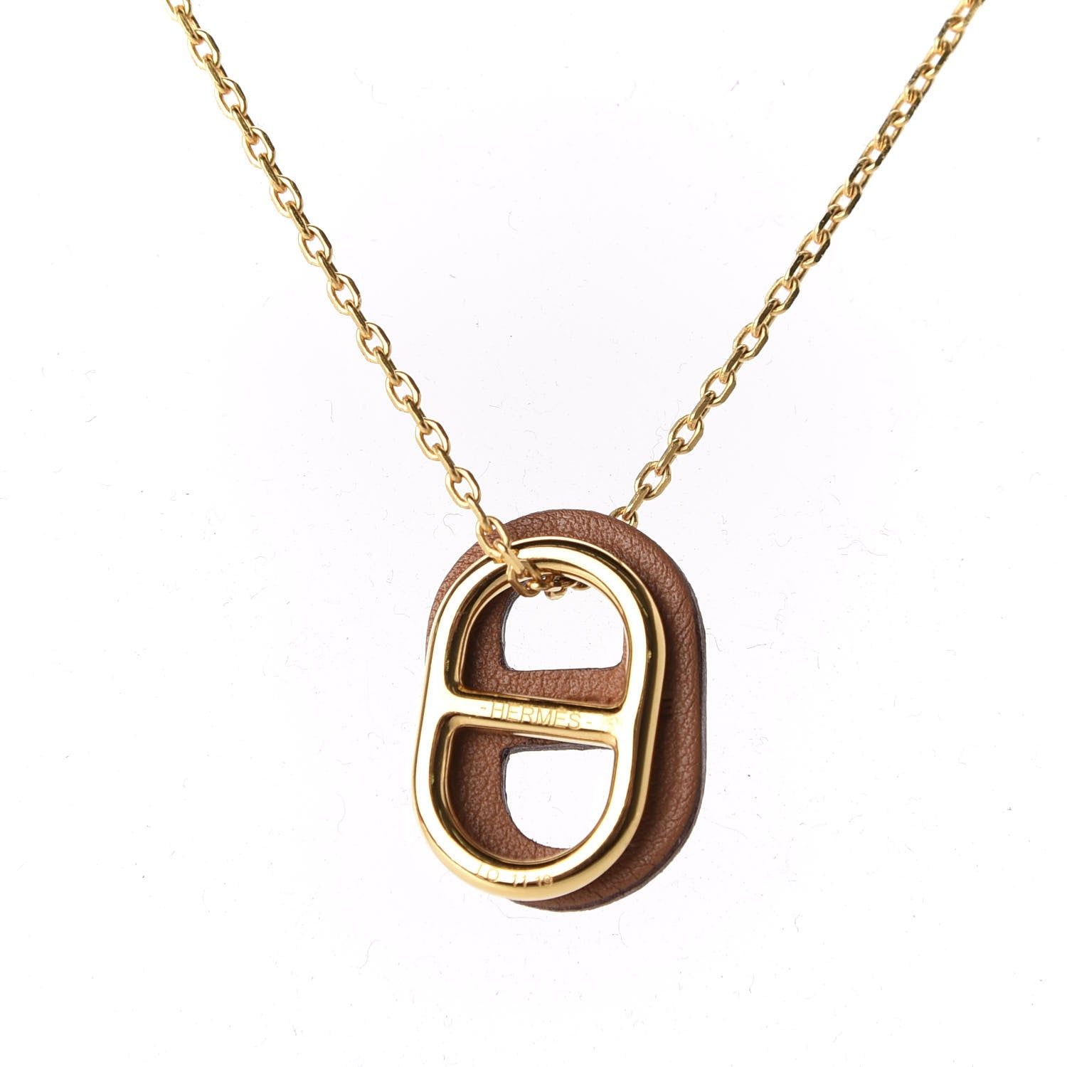 Hermes Swift O'Maillon Pendant Necklace Gold 4 of 7