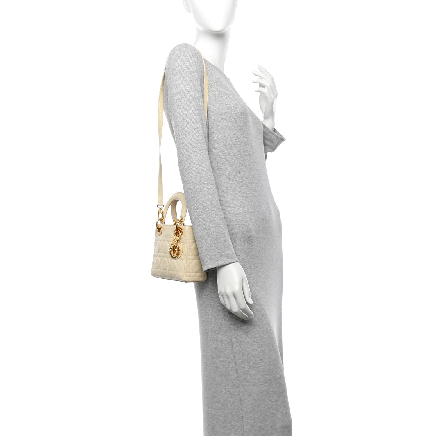 Christian Dior Lambskin Cannage Mini Lady Dior White 2 of 11