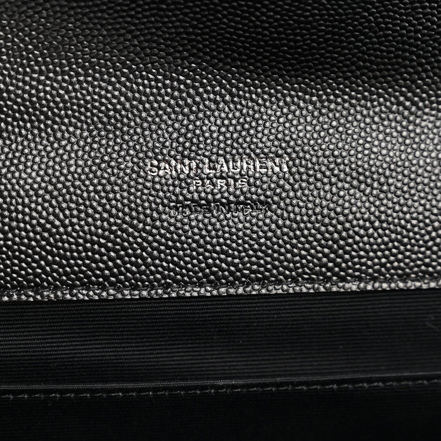 Grain De Poudre Matelasse Chevron Monogram Monochrome Envelope Clutch Black
