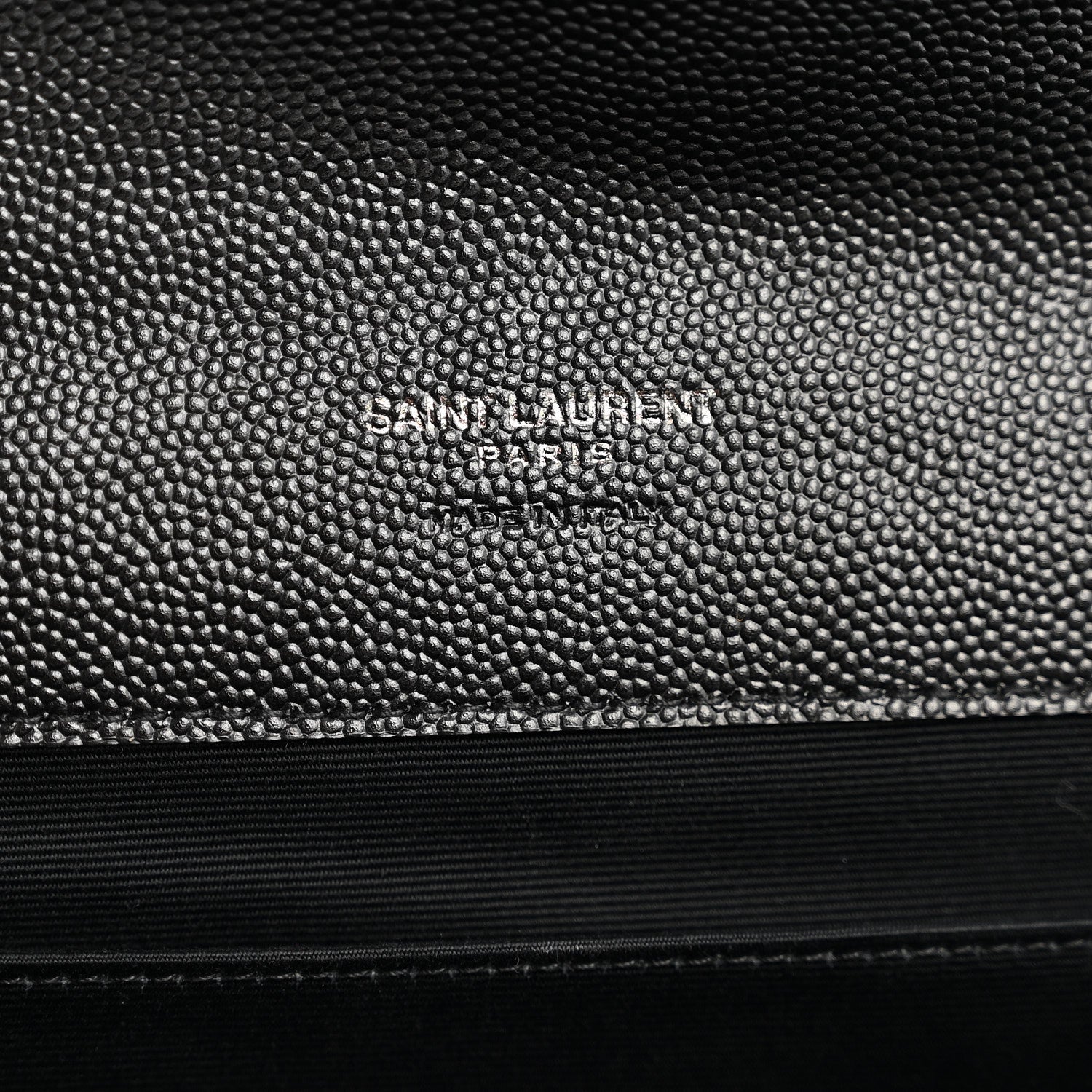 Saint Laurent Grain De Poudre Matelasse Chevron Monogram Monochrome Envelope Clutch Black 6 of 7