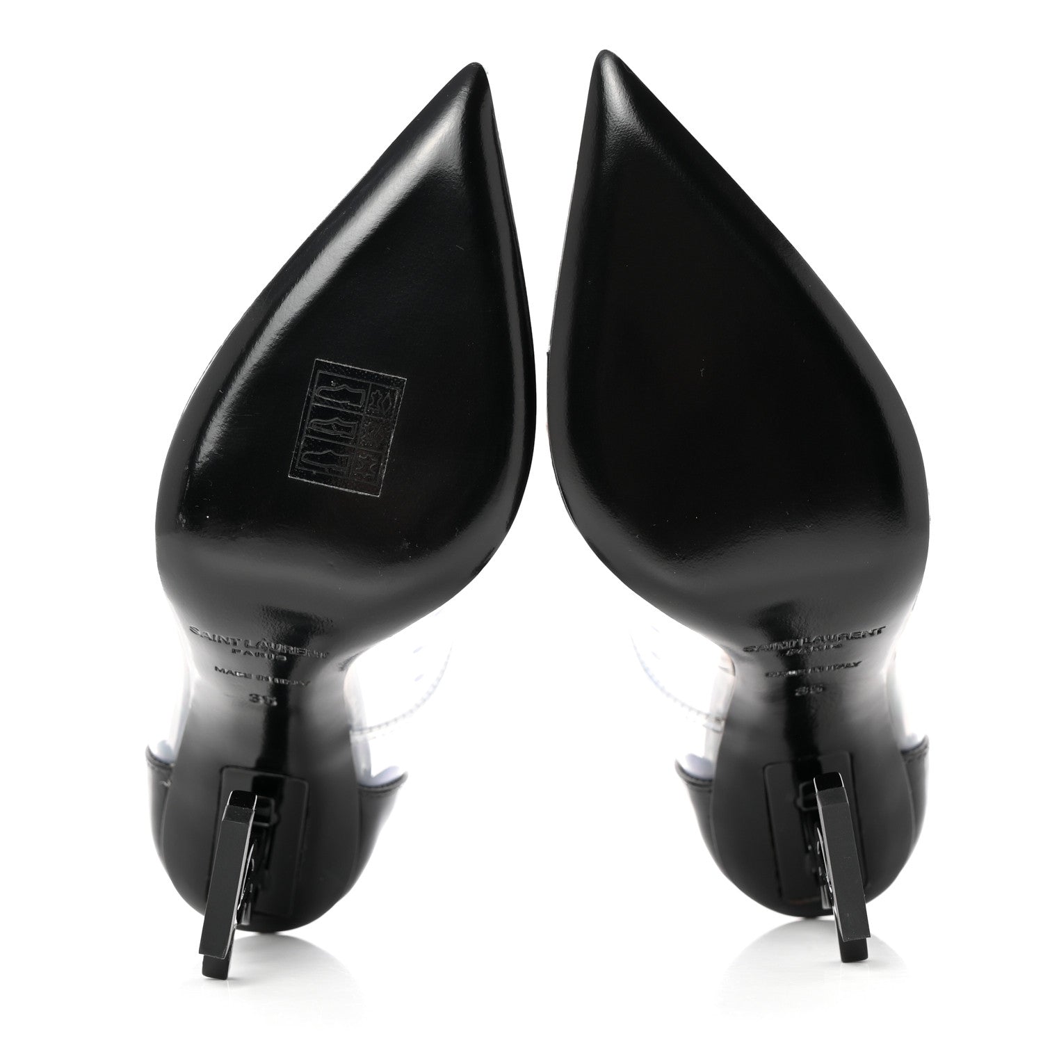 Saint Laurent Patent Calfskin PVC Opyum 35 Black Transparent 6 of 10