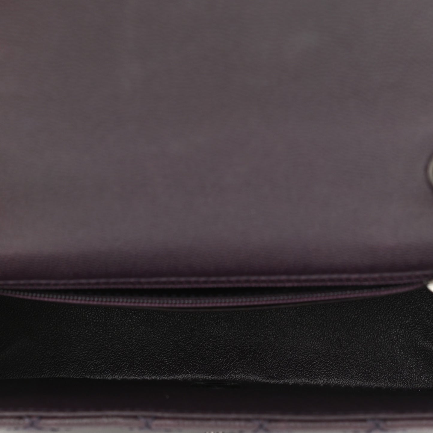 Caviar Quilted Mini Rectangular Flap Dark Purple