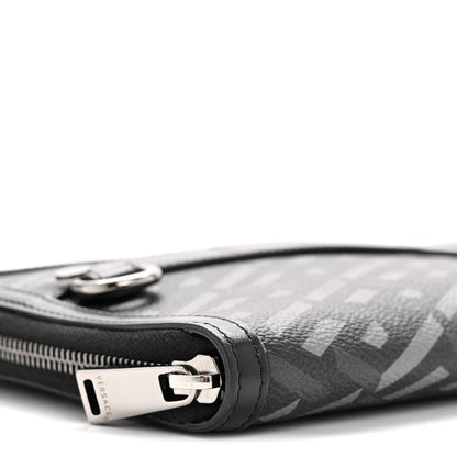 Versace Coated Canvas La Greca Signature  Black Gray 8 of 14