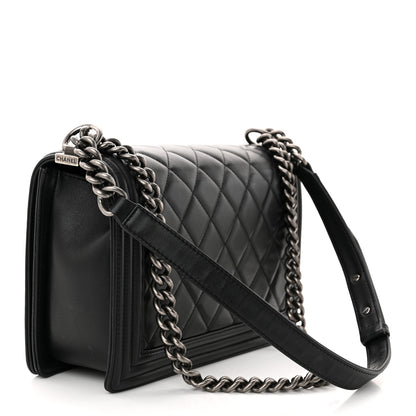 Chanel Lambskin Quilted New Medium Boy Flap Black 3 of 12