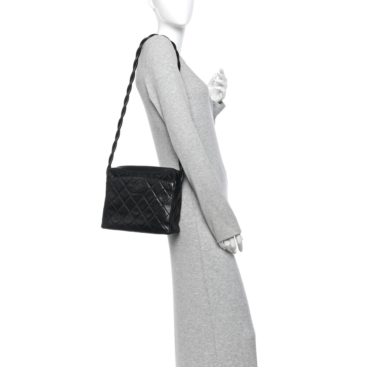 Chanel Lambskin Quilted Messenger Bag Black 2 of 11