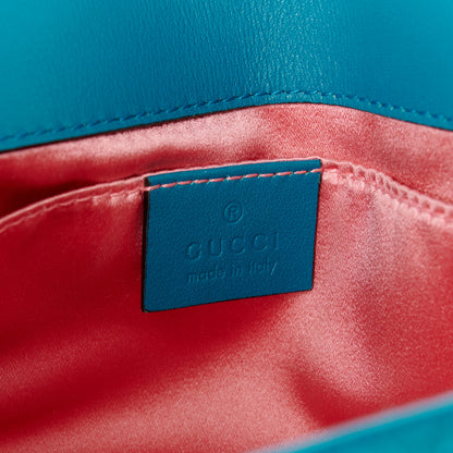 Gucci Velvet Matelasse Mini GG Marmont Shoulder Bag Pavone Cyan 6 of 11