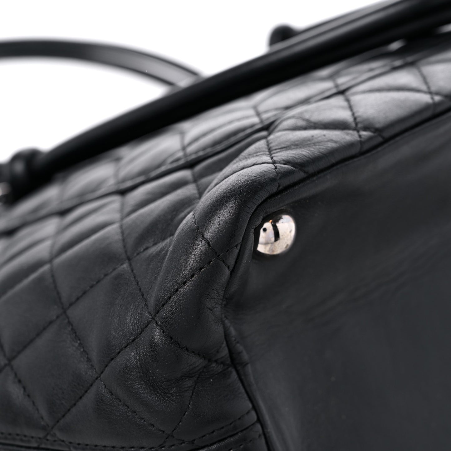 Calfskin Quilted Large Cambon Tote Black