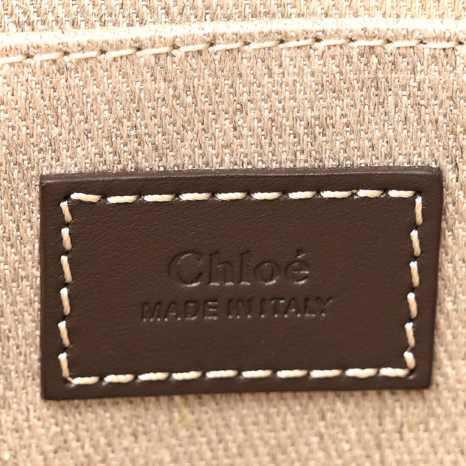 Chloe Linen Calfskin Medium Woody Tote Warm Green 6 of 9