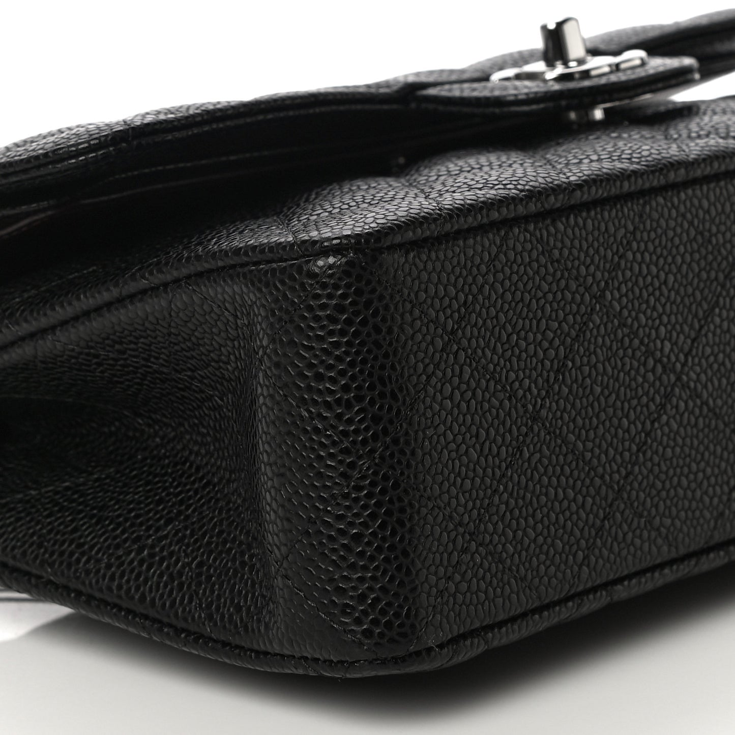 Caviar Quilted Small Double Flap Black