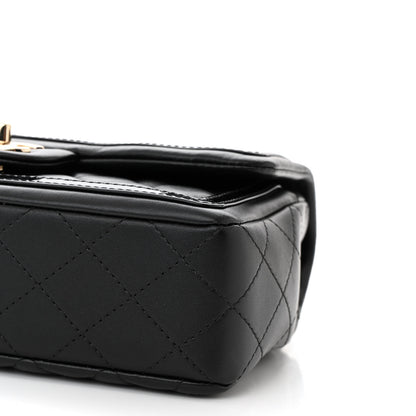 Chanel Lambskin Quilted Patent Calfskin Flap Black 10 of 11