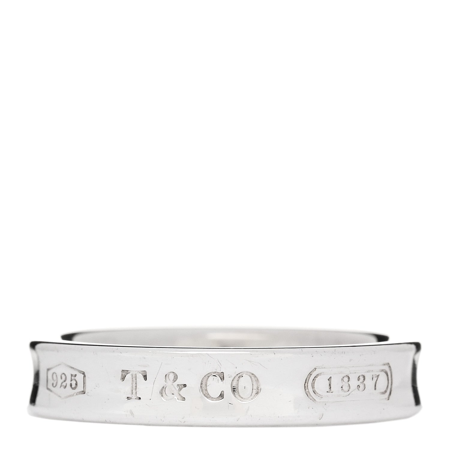 Tiffany Sterling Silver Narrow 1837 Band Ring 52 6 1 of 5