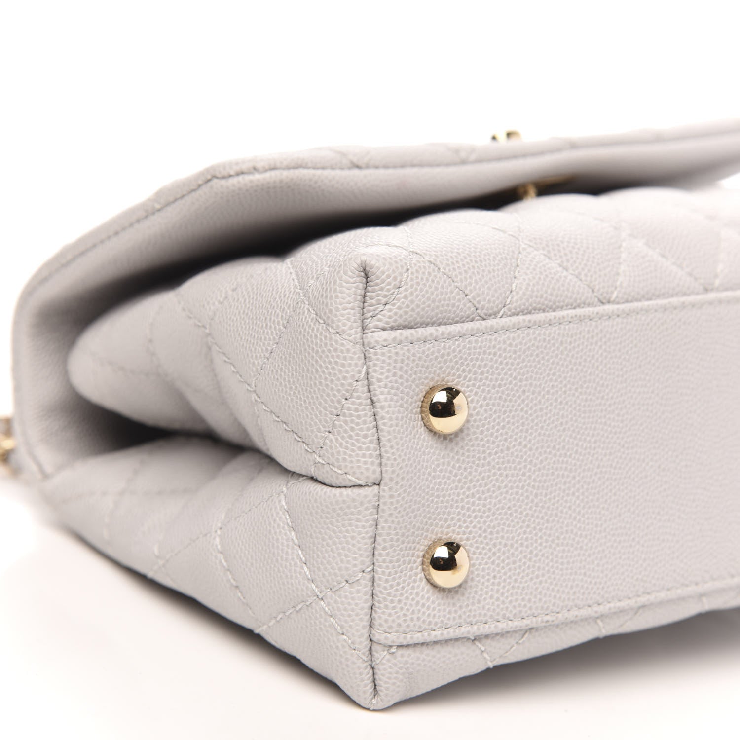 Chanel Caviar Quilted Mini Coco Handle Flap Light Grey 8 of 10