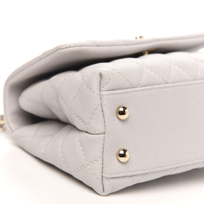 Chanel Caviar Quilted Mini Coco Handle Flap Light Grey 8 of 10