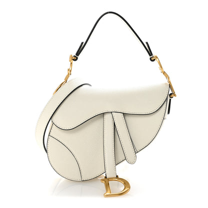 Christian Dior Grained Calfskin Mini Saddle Bag With Strap White 1 of 11