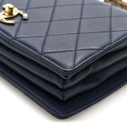 Chanel Lambskin Quilted Small Art Nouvelle Flap Bag Navy 10 of 10