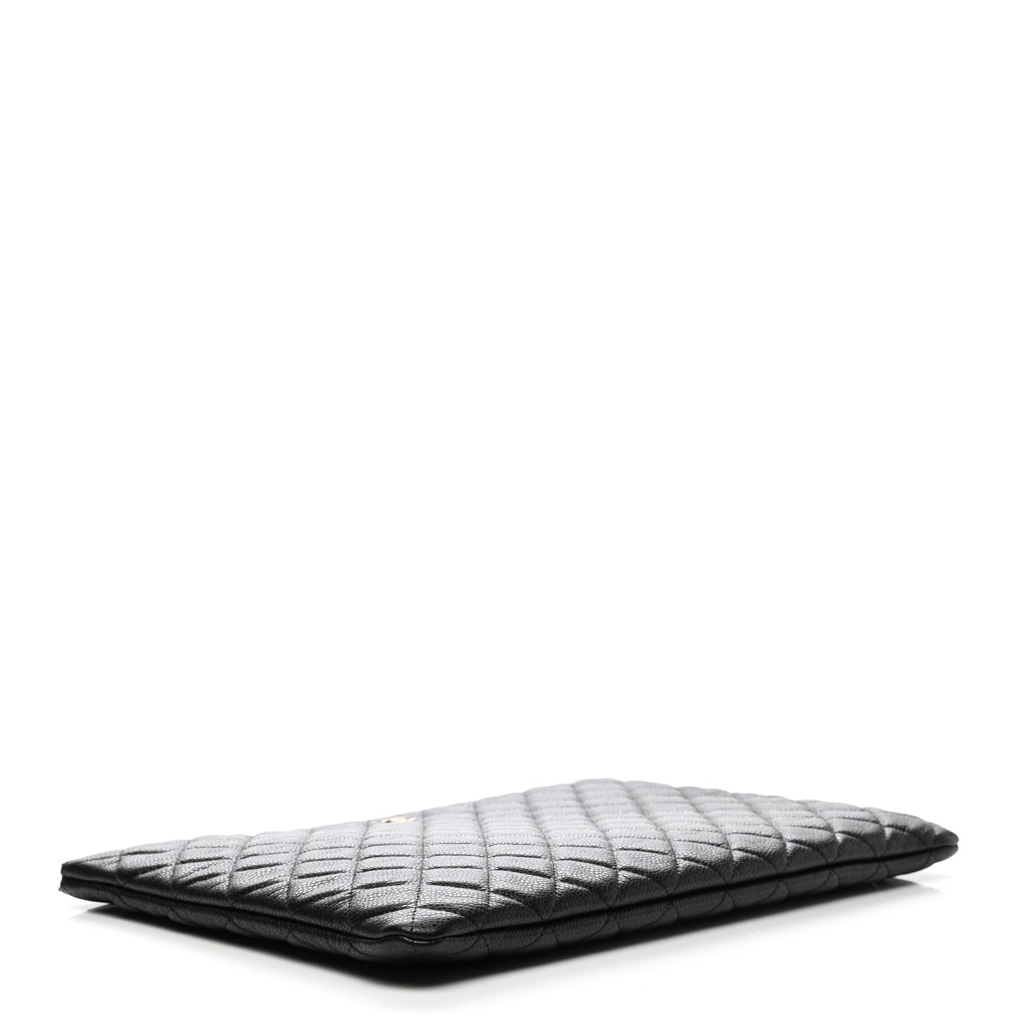 Caviar Quilted Large Cosmetic Case Black