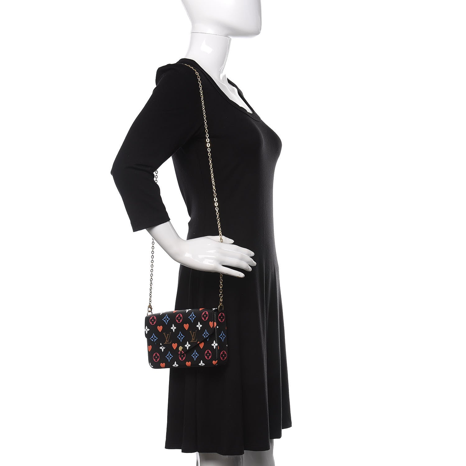 Louis Vuitton Game On Felicie Chain Wallet Black 2 of 13